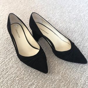 Sarah Flint 2” Black Suede Harper Block Heels